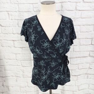 Vintage Y2K Babydoll Top Dark Fairy Romantic Cottage Flutter Sleeve Indie Large